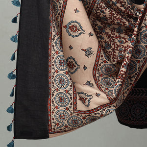 Black - Hand Block Print Cotton 3pc Ajrakh Dress Material 14