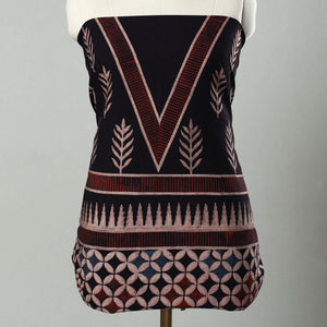 Black - Hand Block Print Cotton 3pc Ajrakh Dress Material 28