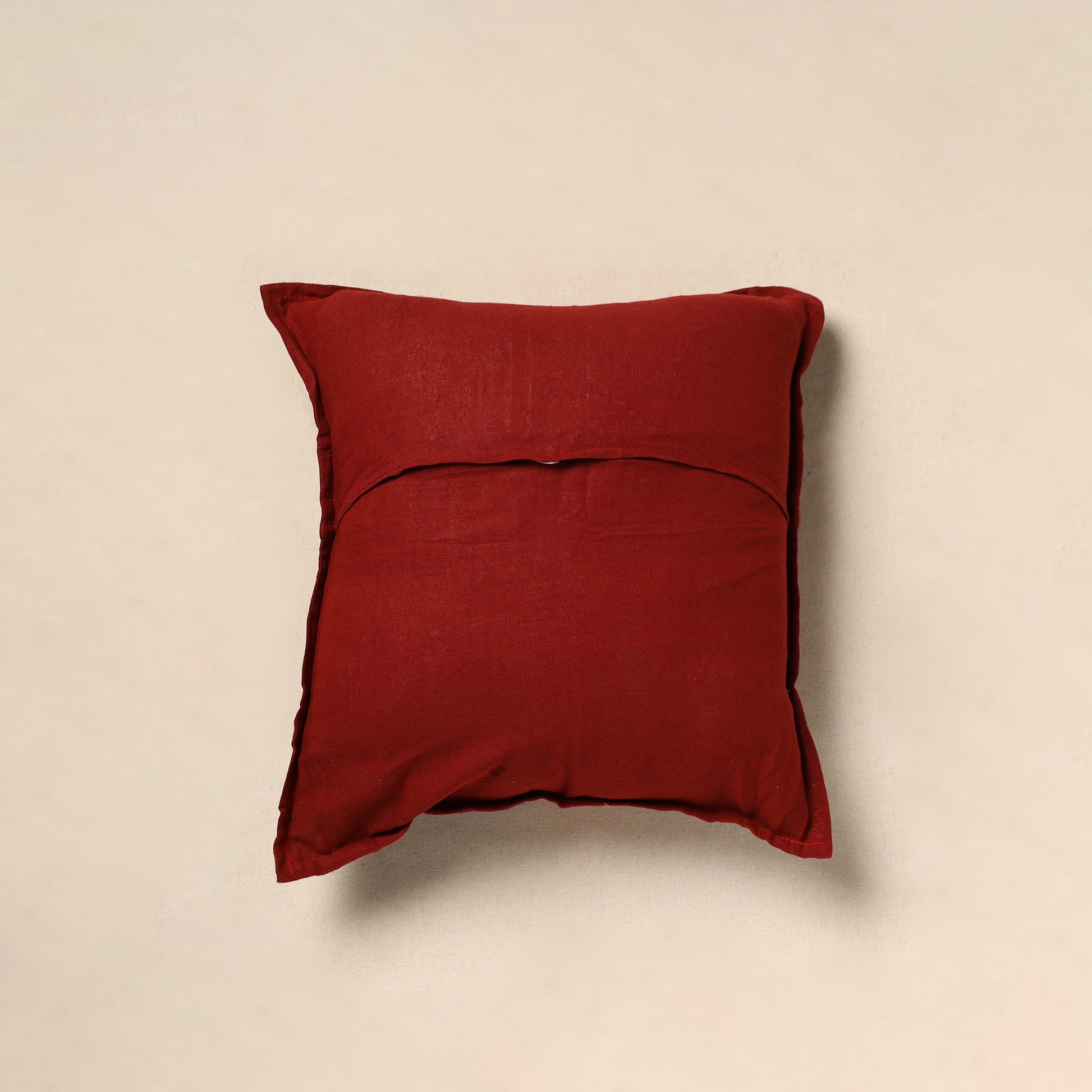 Ajrakh Tagai Patchwork Cotton Cushion Cover (16 x 16 in)