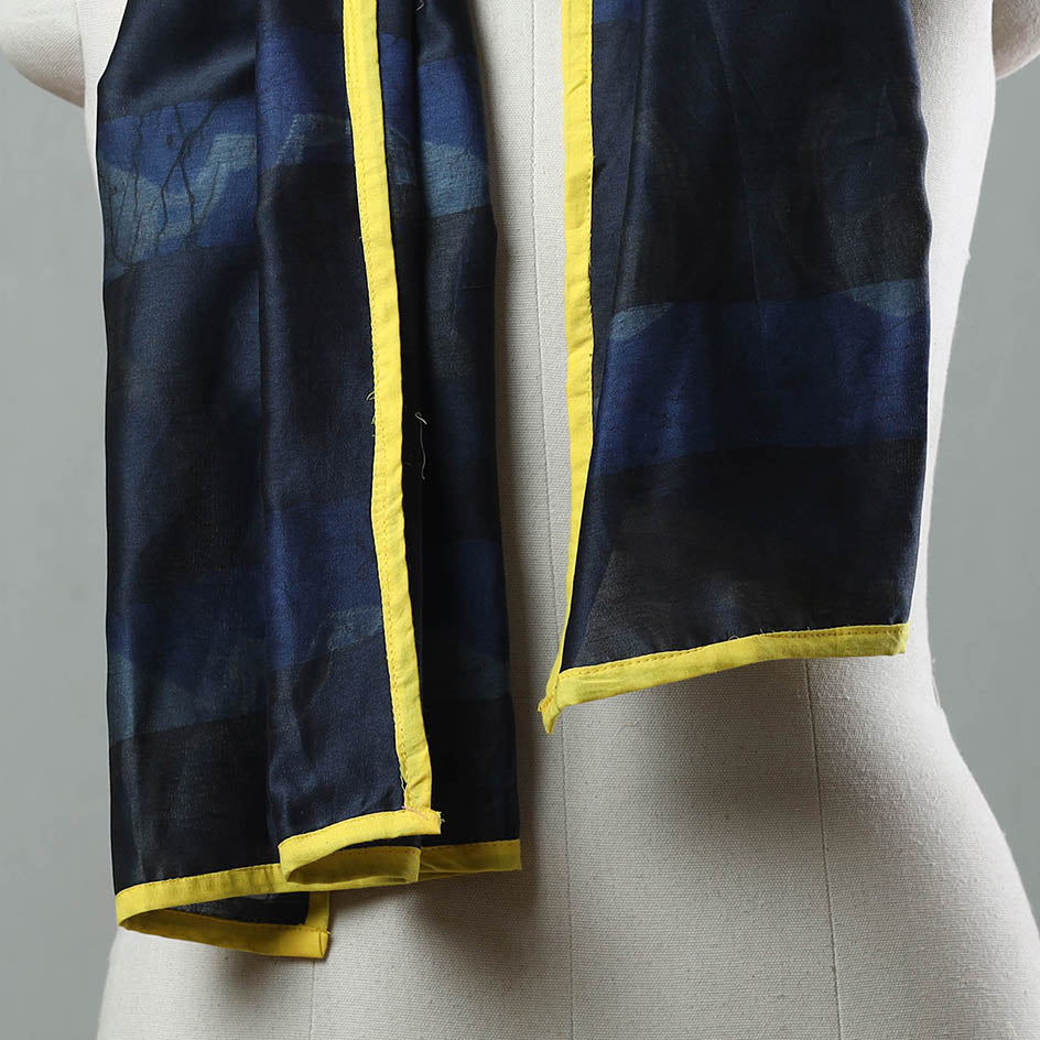 Blue - Chanderi Silk Nui Shibori Tie & Dye Stole 02