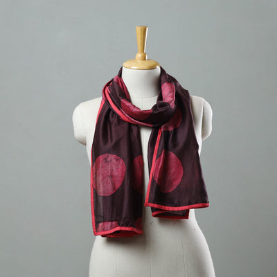 Brown - Chanderi Silk Nui Shibori Tie & Dye Stole 08