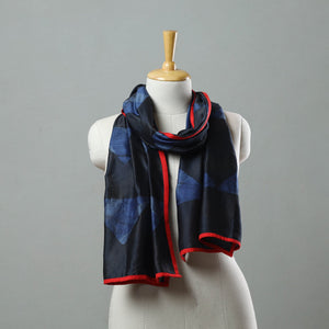 Black - Chanderi Silk Nui Shibori Tie & Dye Stole 09