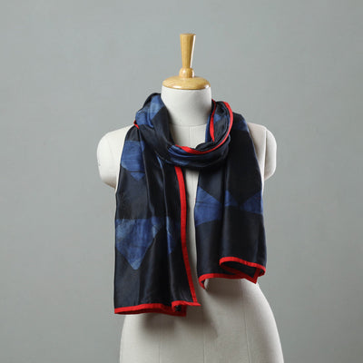 Black - Chanderi Silk Nui Shibori Tie & Dye Stole 09