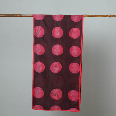 Brown - Chanderi Silk Nui Shibori Tie & Dye Stole 08