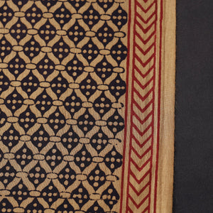 Brown - Hand Block Cotton Bagh Print Fabric 02
