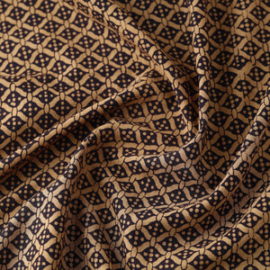 Brown - Hand Block Cotton Bagh Print Fabric 02