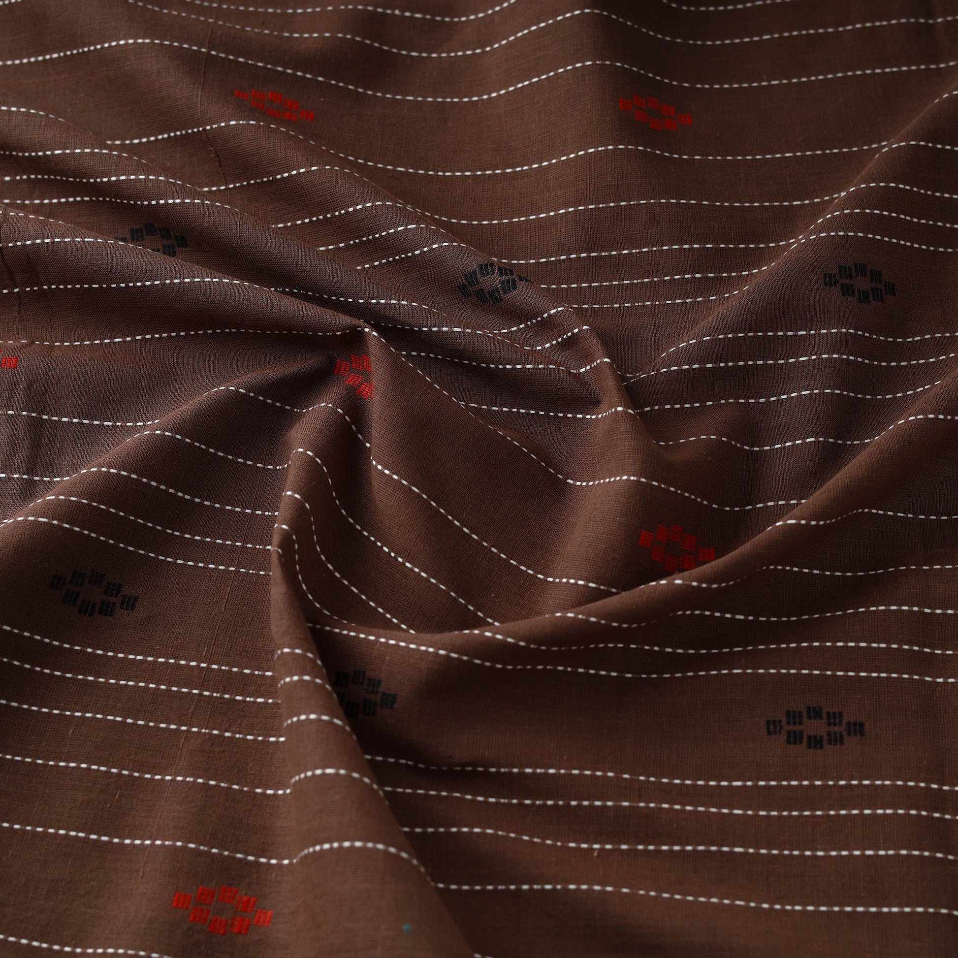 Brown - Prewashed Cotton Jacquard Fabric 24