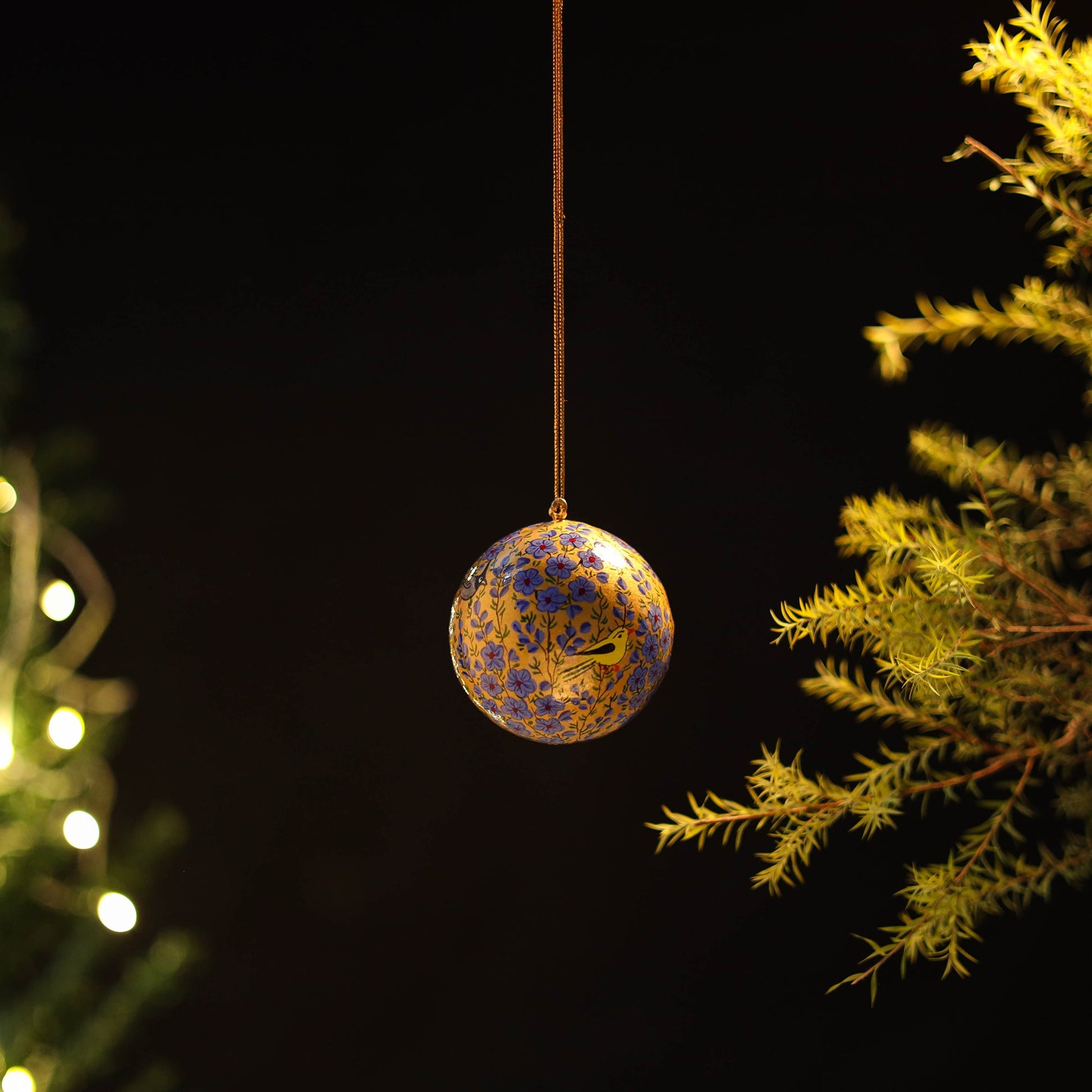 Ball - Kashmir Handpainted Christmas Ornament 03