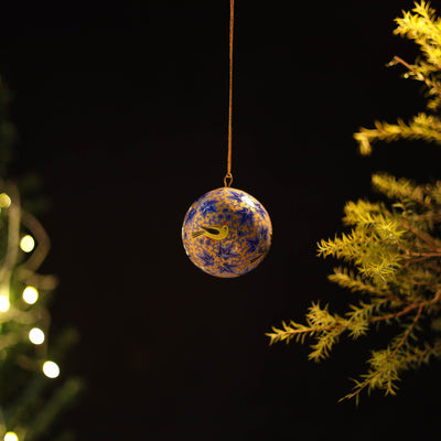 Ball - Kashmir Handpainted Christmas Ornament 07