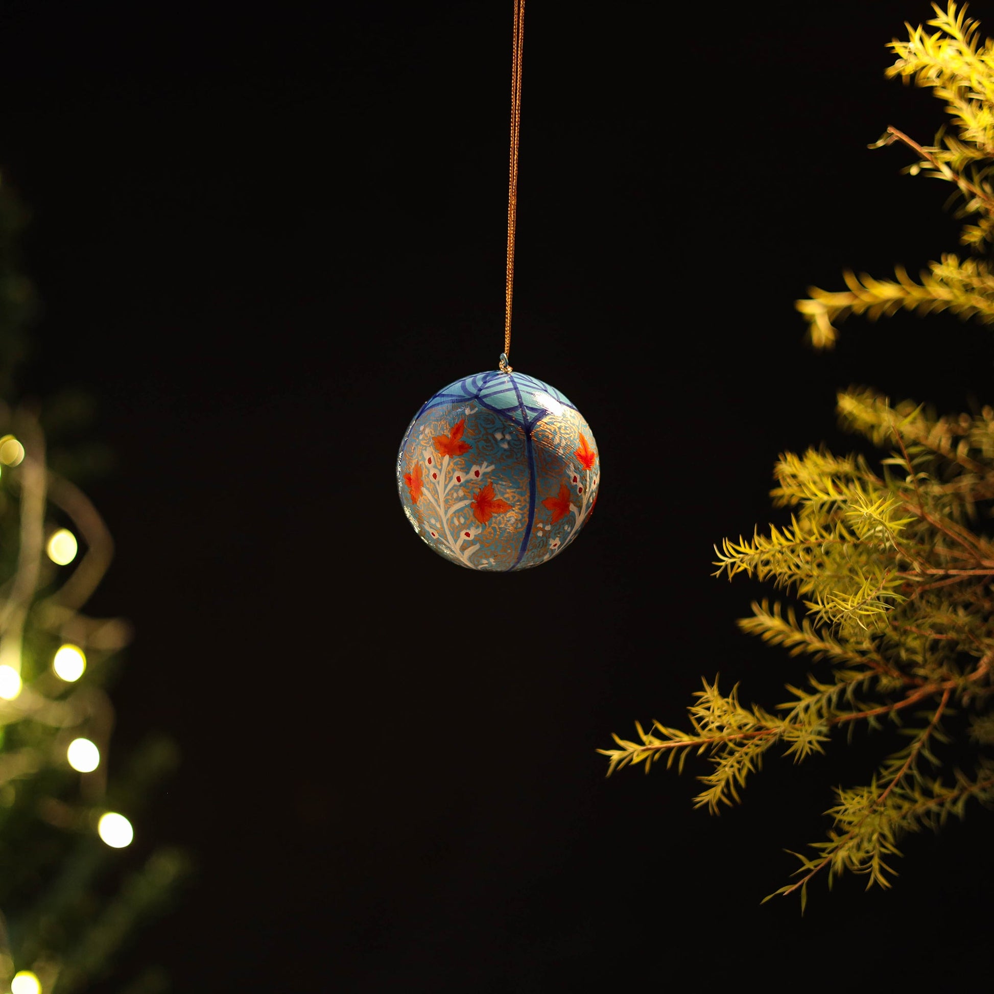 Ball - Kashmir Handpainted Christmas Ornament 09