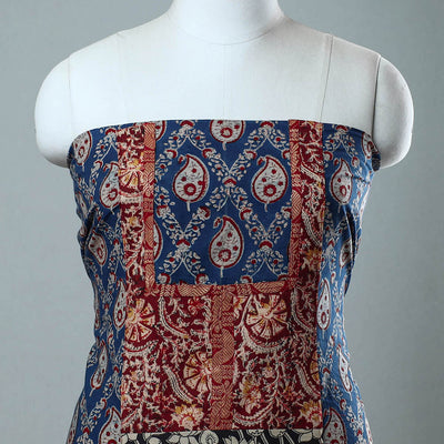 Blue - Block Printed Cotton Ajrakh Kurta Material (2.9 meter) 09