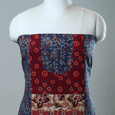 Blue - Block Printed Cotton Ajrakh Kurta Material (2.5 meter) 12
