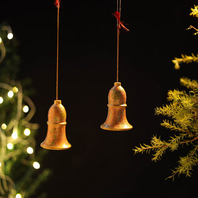 Bell - Kashmir Handpainted Christmas Ornament (Set of 2) 15