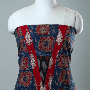 Blue - Block Printed Cotton Ajrakh Kurta Material (2.7 meter) 15