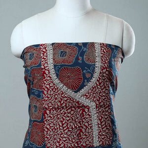Blue - Block Printed Cotton Ajrakh Kurta Material (2.8 meter) 17