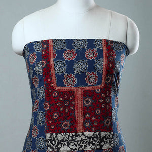 Blue - Block Printed Cotton Ajrakh Kurta Material (2.7 meter) 18