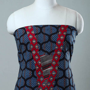 Blue - Block Printed Cotton Ajrakh Kurta Material (2.5 meter) 29
