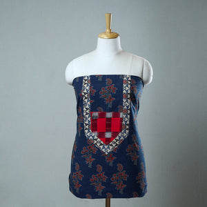 Blue - Block Printed Cotton Ajrakh Kurta Material (2.8 meter) 33