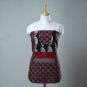 Brown - Block Printed Cotton Ajrakh Kurta Material (2.7 meter) 34