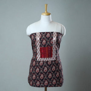 Brown - Block Printed Cotton Ajrakh Kurta Material (2.7 meter) 35
