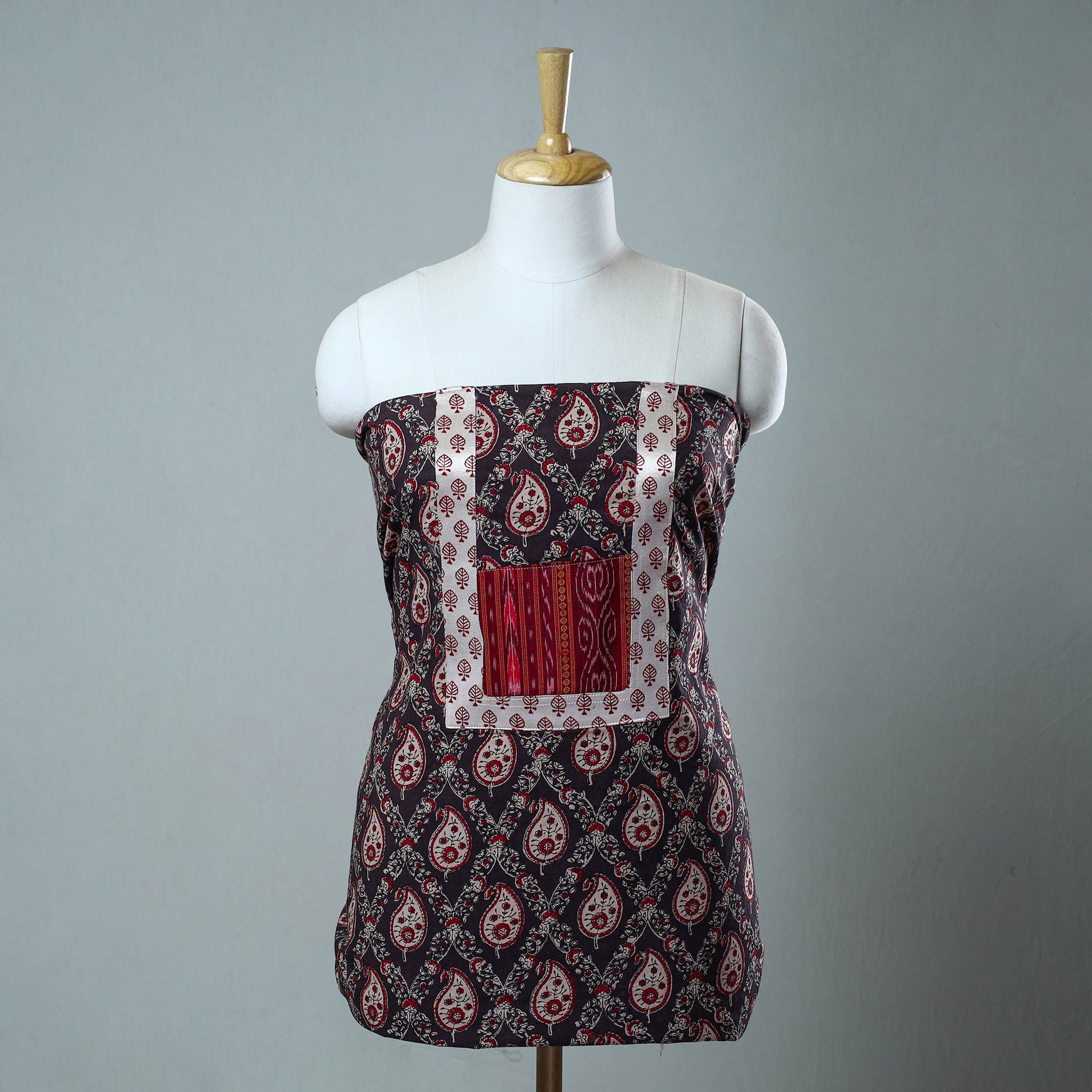Brown - Block Printed Cotton Ajrakh Kurta Material (2.7 meter) 35