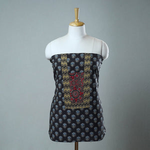 Black - Block Printed Cotton Ajrakh Kurta Material (2.6 meter) 39