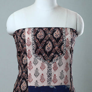 Black - Block Printed Cotton Ajrakh Kurta Material (2.8 meter) 40