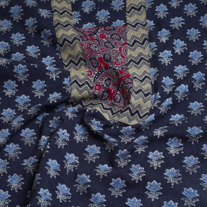 Black - Block Printed Cotton Ajrakh Kurta Material (2.6 meter) 39