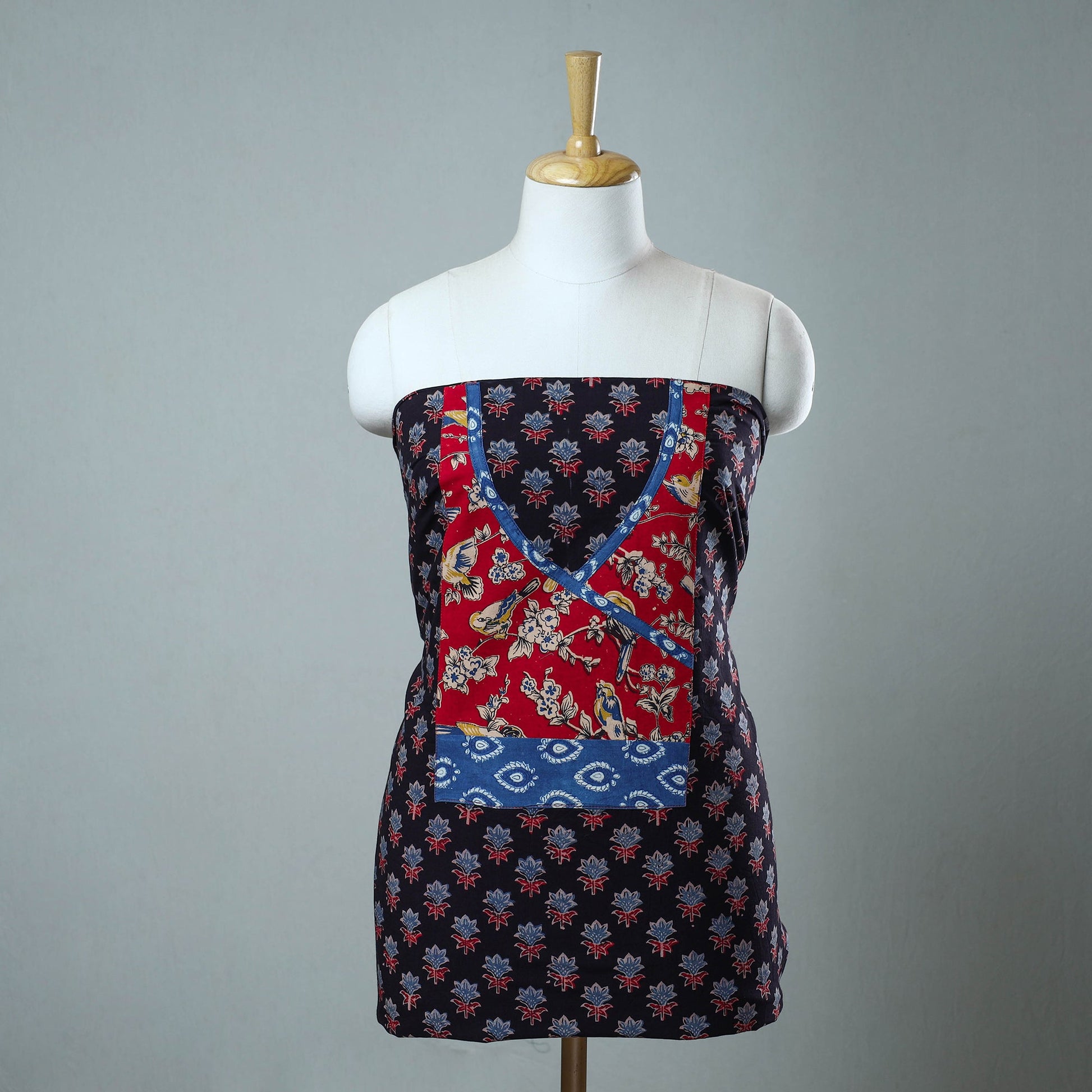 Black - Block Printed Cotton Ajrakh Kurta Material (2.5 meter) 44