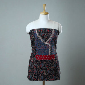 Black - Block Printed Cotton Ajrakh Kurta Material (2.6 meter) 52