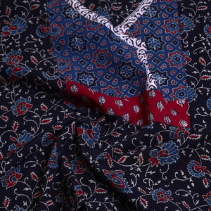 Black - Block Printed Cotton Ajrakh Kurta Material (2.6 meter) 52