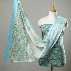 3pc Cotton Sanganeri Block Print Dress Material Set 45