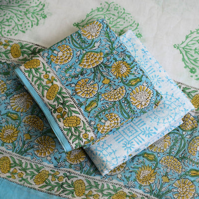 3pc Cotton Sanganeri Block Print Dress Material Set 45