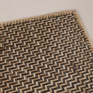 Black - Handmade Water Hyacinth Placemat with Border from Assam (18 x 13 in)