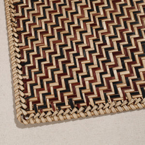 Brown - Handmade Water Hyacinth Placemat with Border from Assam (18 x 13 in)