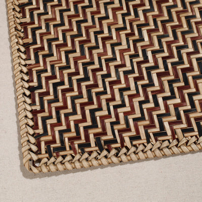 Brown - Handmade Water Hyacinth Placemat with Border from Assam (18 x 13 in)