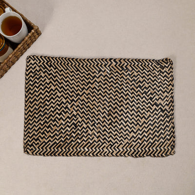 Black - Handmade Water Hyacinth Placemat from Assam (20 x 13 in)