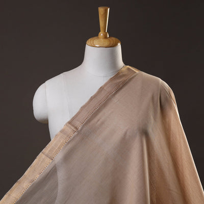 Beige - Mangalagiri Handloom Cotton Zari Border Fabric 09