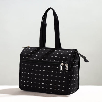 Black - Handcrafted Jacquard Cotton Hand Bag