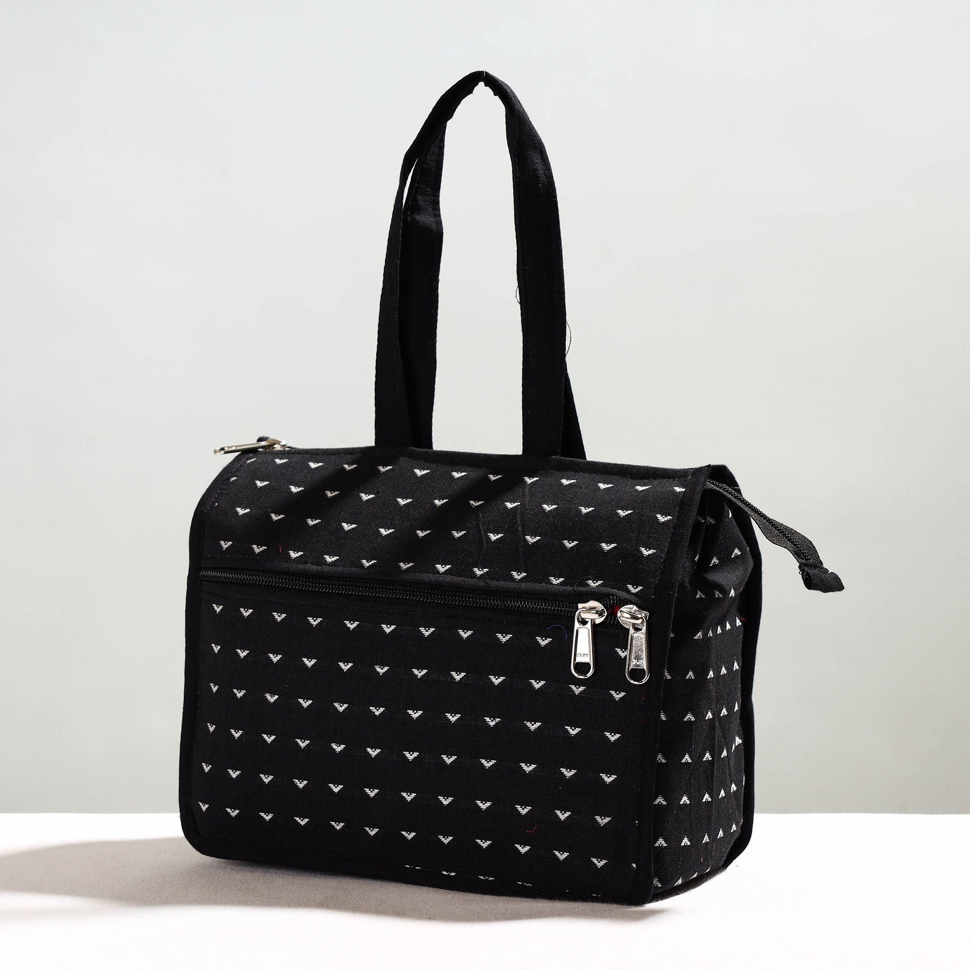 Black - Handcrafted Jacquard Cotton Hand Bag