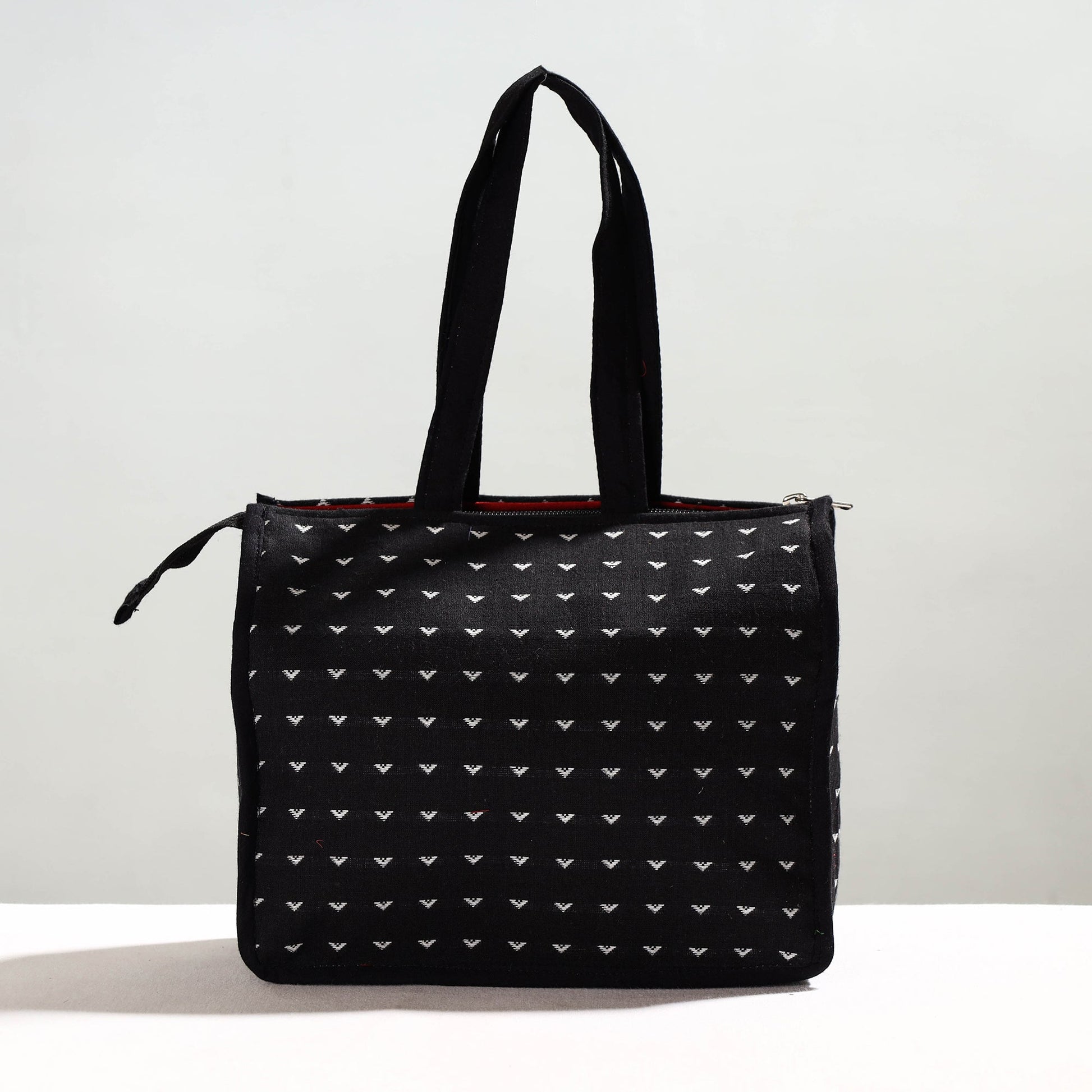 Black - Handcrafted Jacquard Cotton Hand Bag