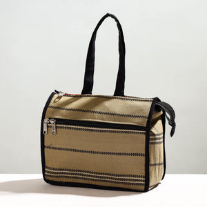 Brown - Handcrafted Jacquard Cotton Hand Bag