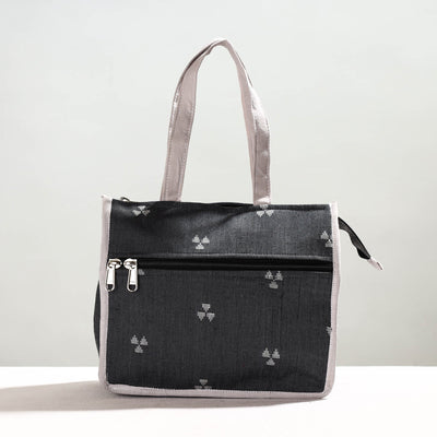 Black - Handcrafted Jacquard Cotton Hand Bag