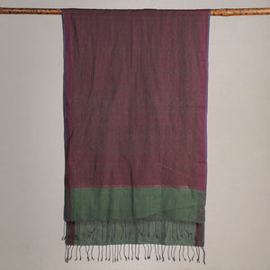 Brown - Karomi Jamdani Handwoven Silk Stole from Bengal