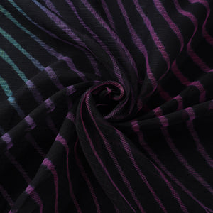 Black - Leheriya Tie-Dye Kota Doria Cotton Fabric 04