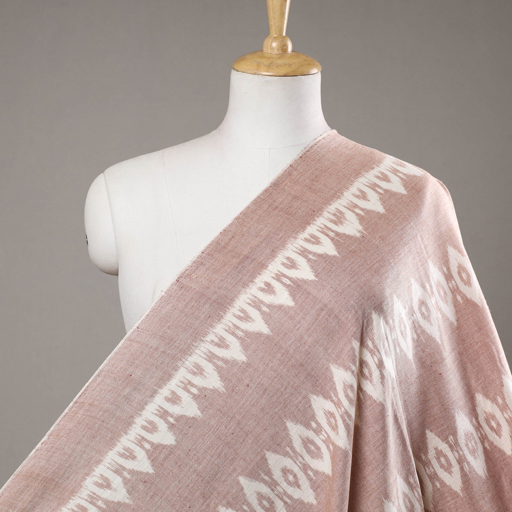 Brown - Maniabandha Ikat Weave Handloom Cotton Fabric