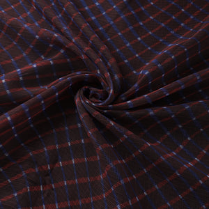 Brown - Leheriya Tie-Dye Kota Doria Cotton Fabric 07