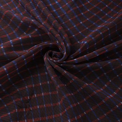 Brown - Leheriya Tie-Dye Kota Doria Cotton Fabric 07