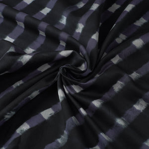 Black - Leheriya Tie-Dye Mothra Chanderi Silk Fabric 23