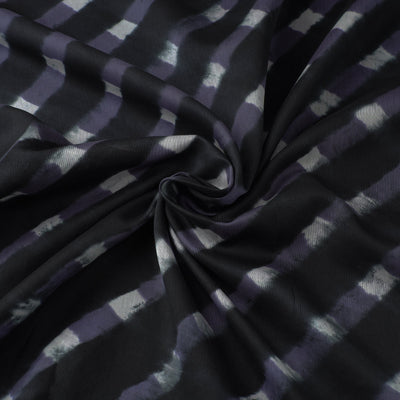 Black - Leheriya Tie-Dye Mothra Chanderi Silk Fabric 23